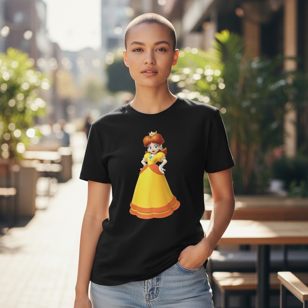 Nintendo Princess Female Sz Small Crewneck T in Black